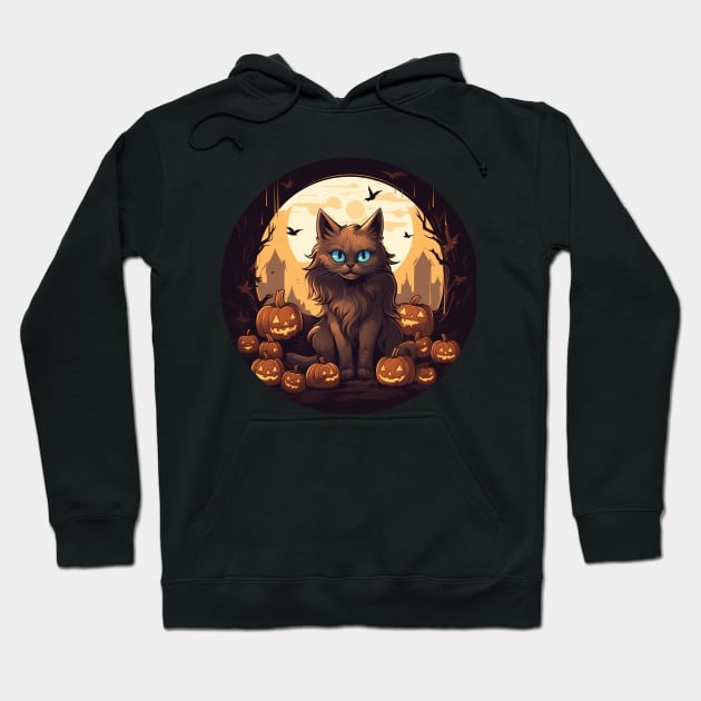 Somali Cat Halloween, Cat Lover Hoodie by dukito